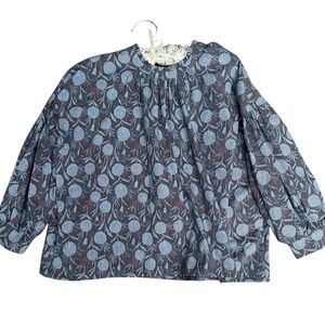 chepe Blue Patterned pinapple Blouse medium